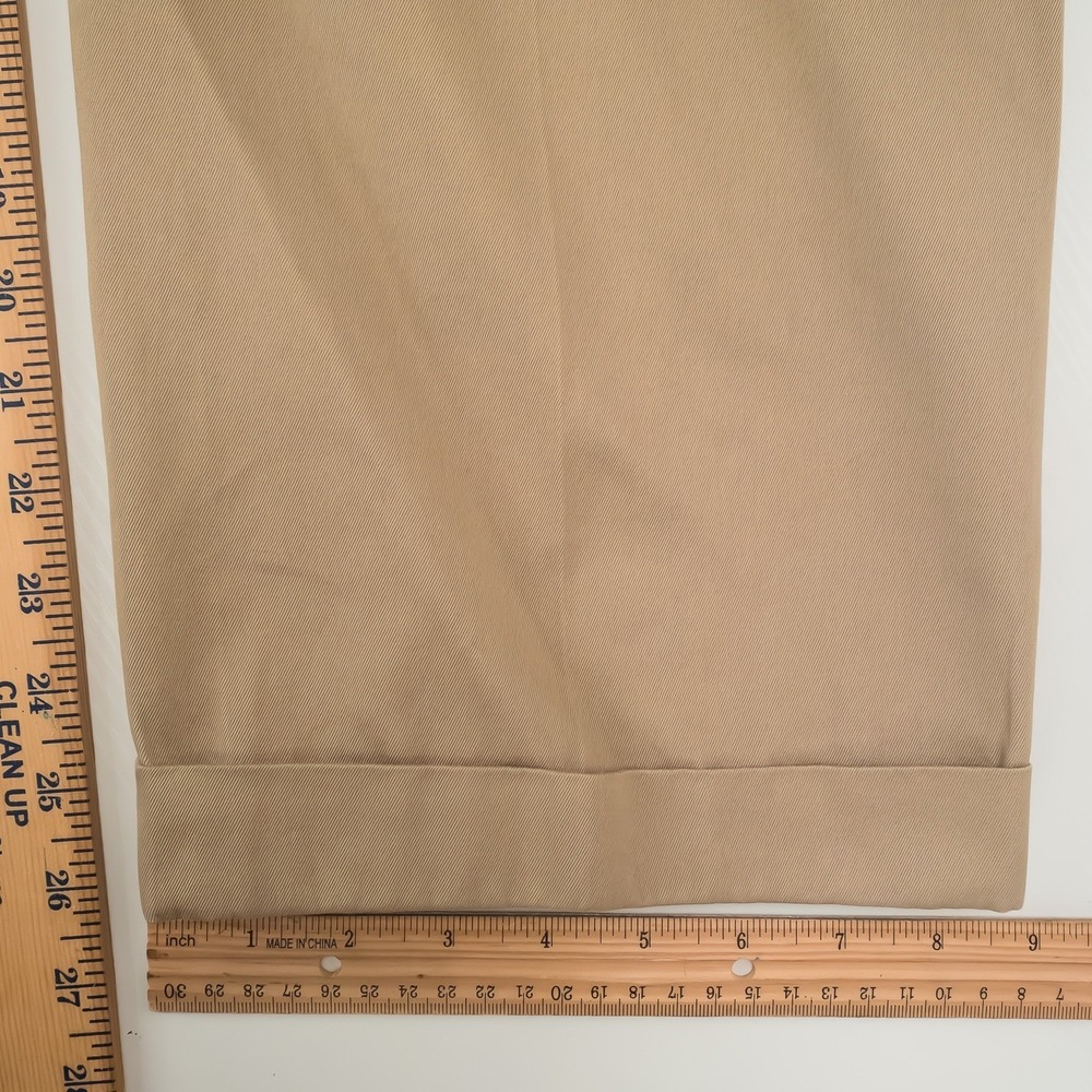 Ben Silver English Drills Pants Men's 42 Khaki Pleated Cuffed USA FITS 40x26.5 - Picture 12 of 15
